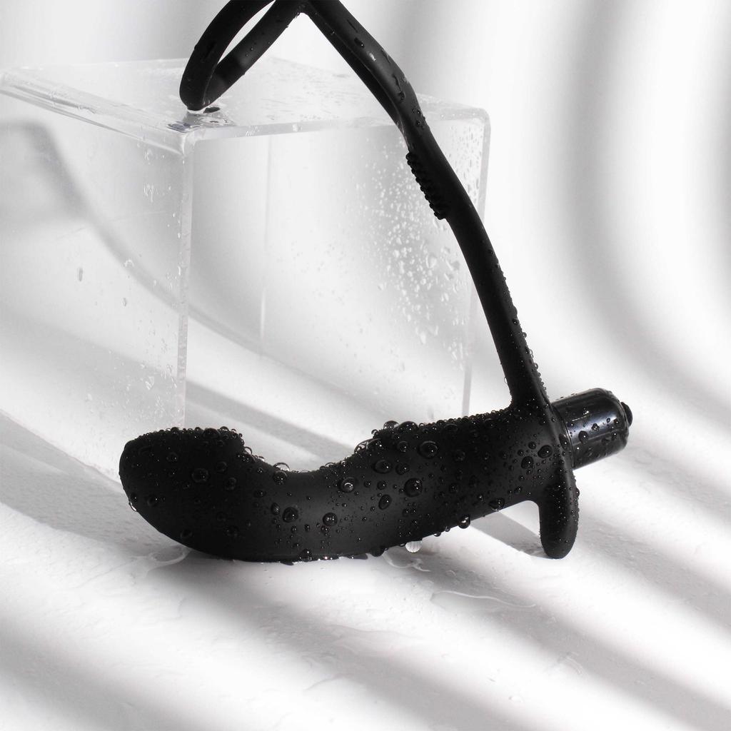 Prostate Massager Anal Vibrator Male with Cock Double Ring Butt Plugs for Men Delay Ejaculation 10 Vibrating Modes Sex Toys