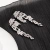 Cold Wind Leaf Feathers Fringed Stud Earrings Female, Light Luxury High Sense Fashion Temperament Earrings