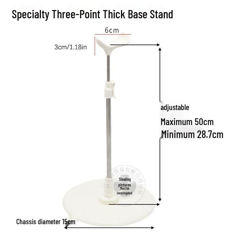 Adjustable Stainless Steel Doll Stand for 30cm to 60cm BJD Dolls with Multiple Support Points