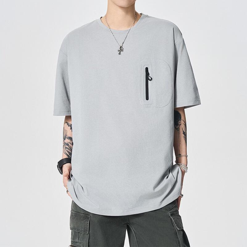 VUUG Men's Japanese-Korean Style Loose Fit Short Sleeve T-Shirt