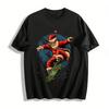 Cool Santa Claus Skateboard Print Casual Top Pure Cotton T-shirt
