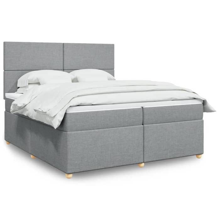 VidaXL Sommier à lattes de lit avec matelas Gris clair 200x200cm Tissu 3291380