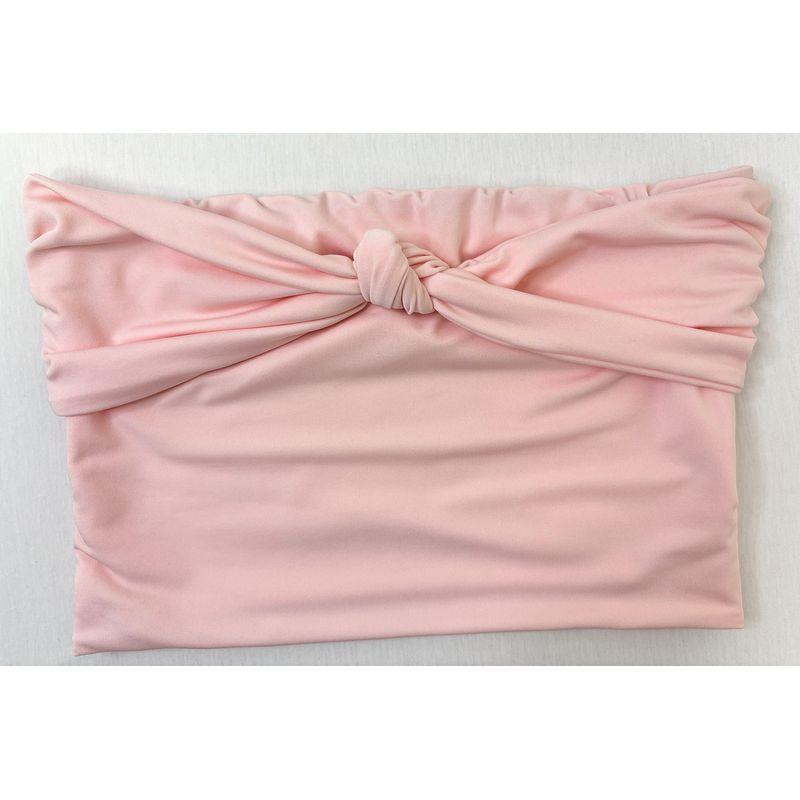 

Модный летний сексуальный топ-бандо с чистым желанием, новинка, облегающий, с драпировкой, можно носить как верхнюю одежду, можно как базовый, открывающий живот Light pink(Double milk silk fabric) L