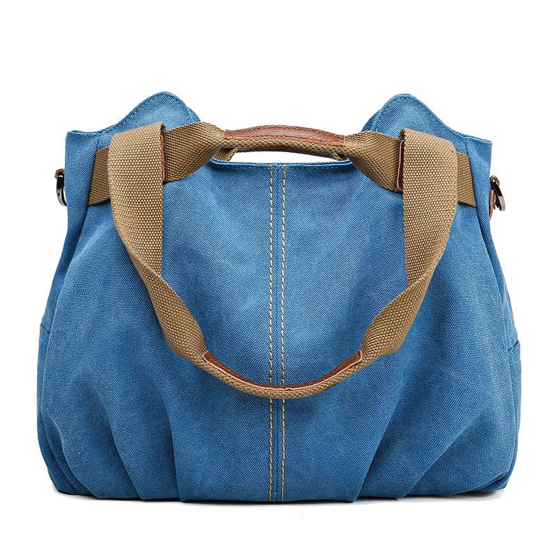

2026 Retro Korean Style Casual Canvas Crossbody and Handheld Bag for Women