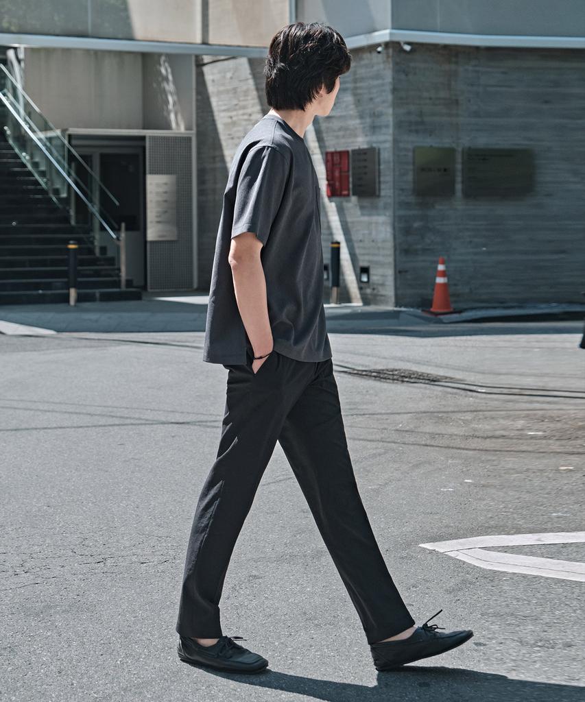 STCO Imported Polyester Full Elastic Waist Tapered Pants_Black (Tapered Fit)_Spaxb34Tsb