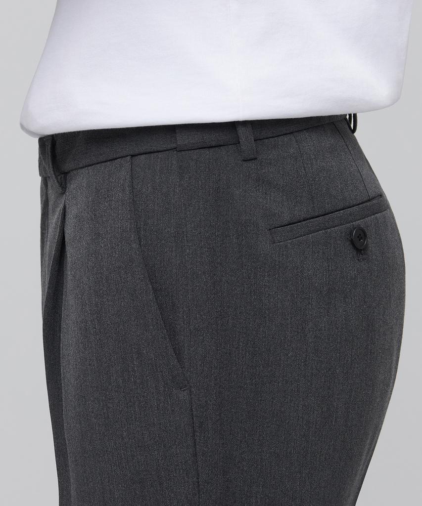 MUSINSA STANDARD Lightweight Wide Hidden Banding Slacks [Medium Gray]