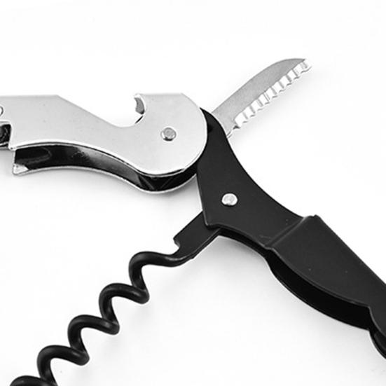 Bottle Opener Multi-Functional Non-slip Handle Labor-Saving Stainless Steel 2 in 1 Handheld Bottle Lid Remover Corkscrew Kitchen Tool