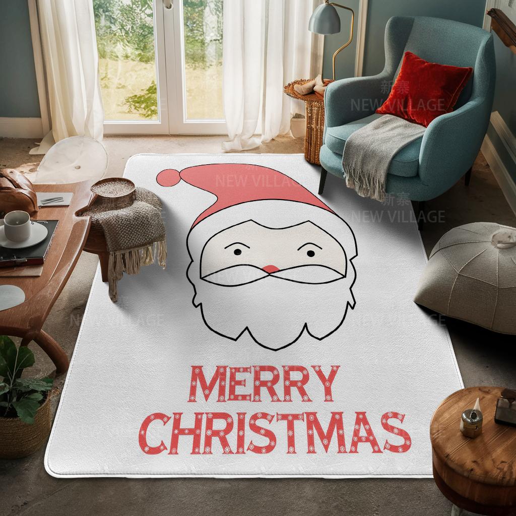 House Entrance Carpet Home Door Mat Living Room Bath Foot Bathroom Non-slip Water Absorption Rugs Bath Merry Christmas Winter
