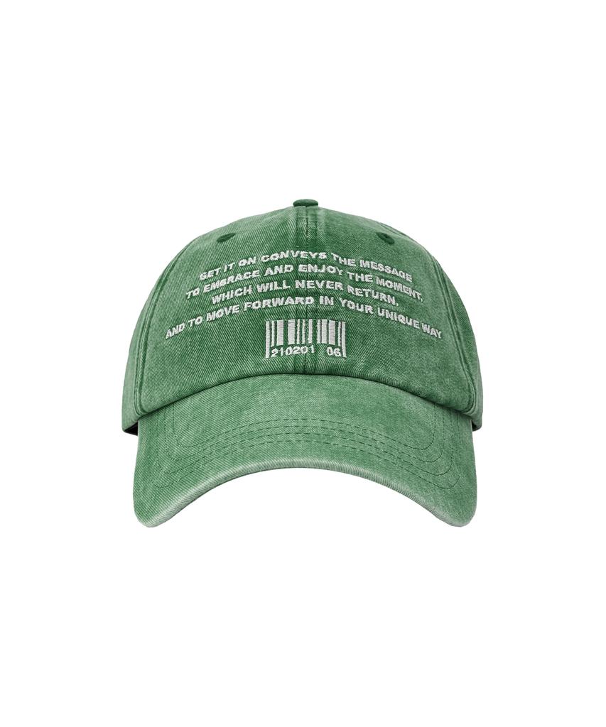 Gesison Code Lettering Washed Ball Cap_Green