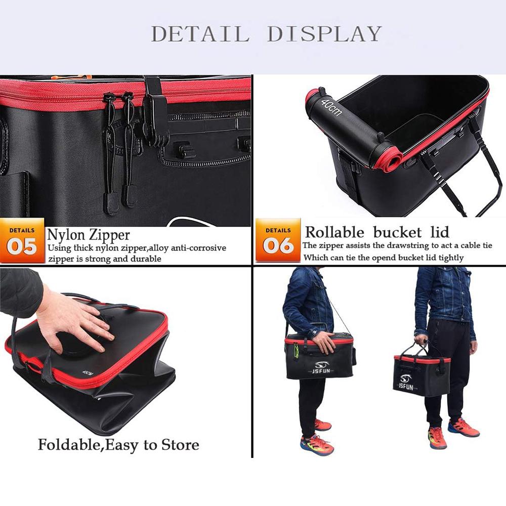 Fishing Bucket, Foldable Fish Bucket,Live Fish Container Multi-Functional Live Fish Bait Bucket,Outdoor Camping EVA Fishing Bag