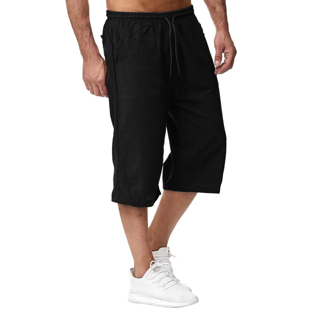 Herren Freizeit Baumwolle und Leinen Sporthose, 70% Freizeithose