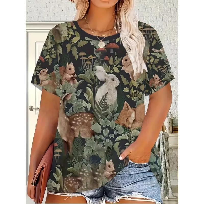 3D Printed Fashion Women's T-shirt Summer Breathable Casual Versatile