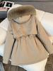 Ladies New Winter Fleece-Lined Coat with Fur Collar Fashion Versatile Outerwear Warm Cotton Jacket