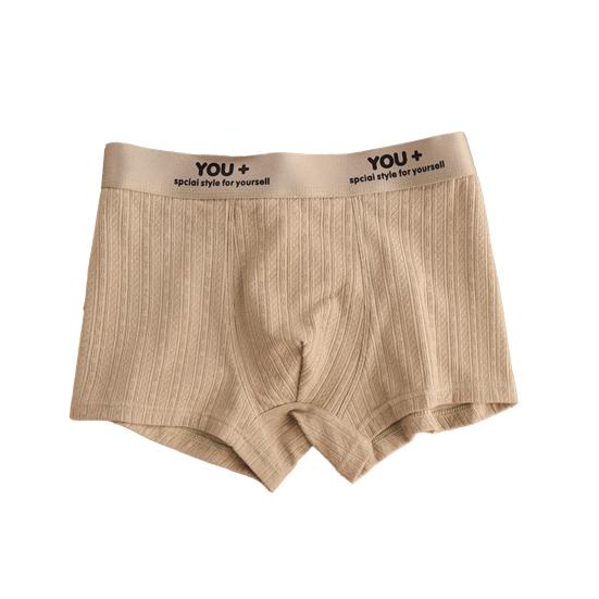 Men Boxer Underwear Elastic Mid-Waist Design Breathable Comfortable Shorts Briefs Letter Print U-Convex Panties