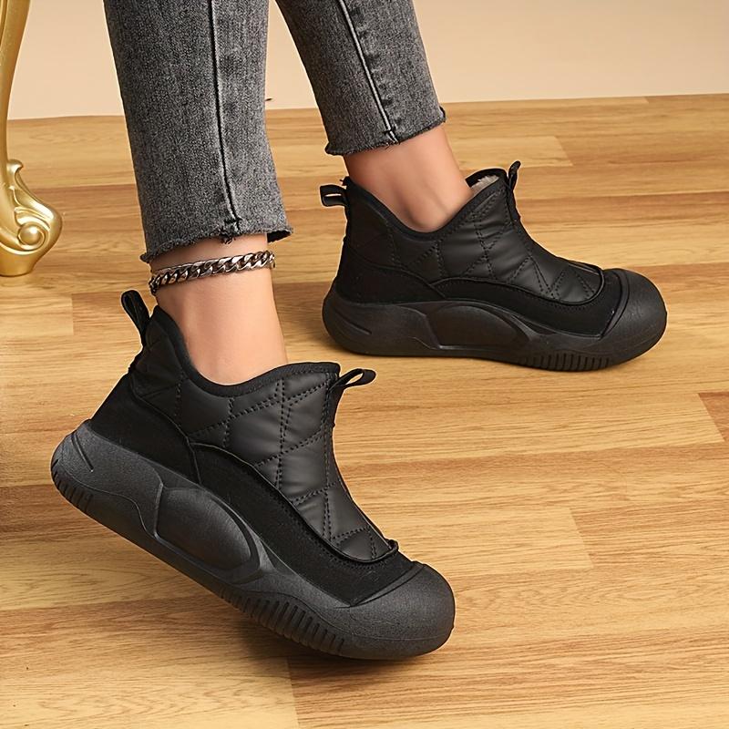Women's Fleece and Thickened Snow Boots, Casual Anti-slip Ankle Boots