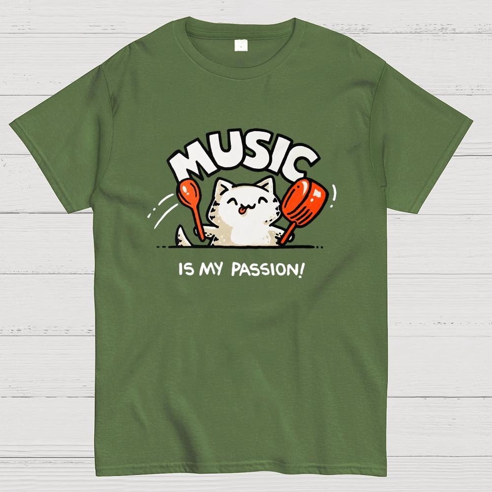 Music Is My Passion Cotton Summer Casual Cool Loose T-Shirt