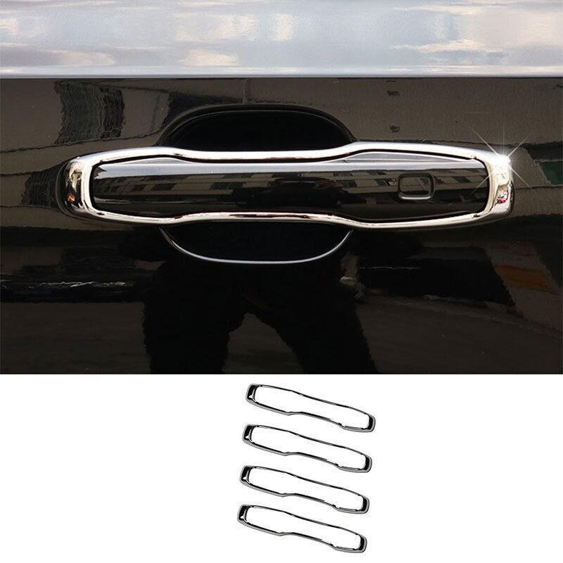 For Volvo XC90 2016-2024 Glossy Chrome Exterior Side Door Handle Frame Trim 4PCS
