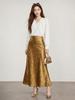 Fei Yuan Elegant Satin A-line Drapey Skirt for Women - Early Spring Fashion