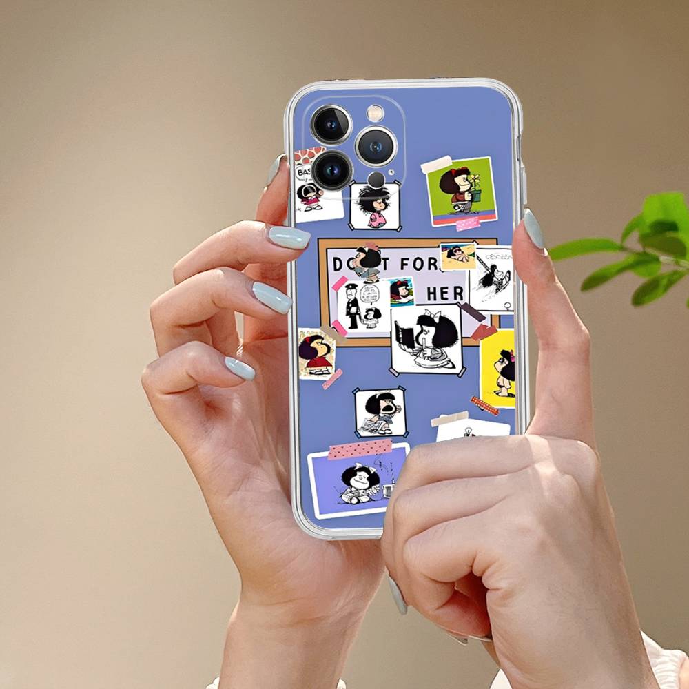 Hot Mafalda Phone Case For iPhone 17 16 15 14 11 12 13 Mini Pro XS Max Plus Funda Shell
