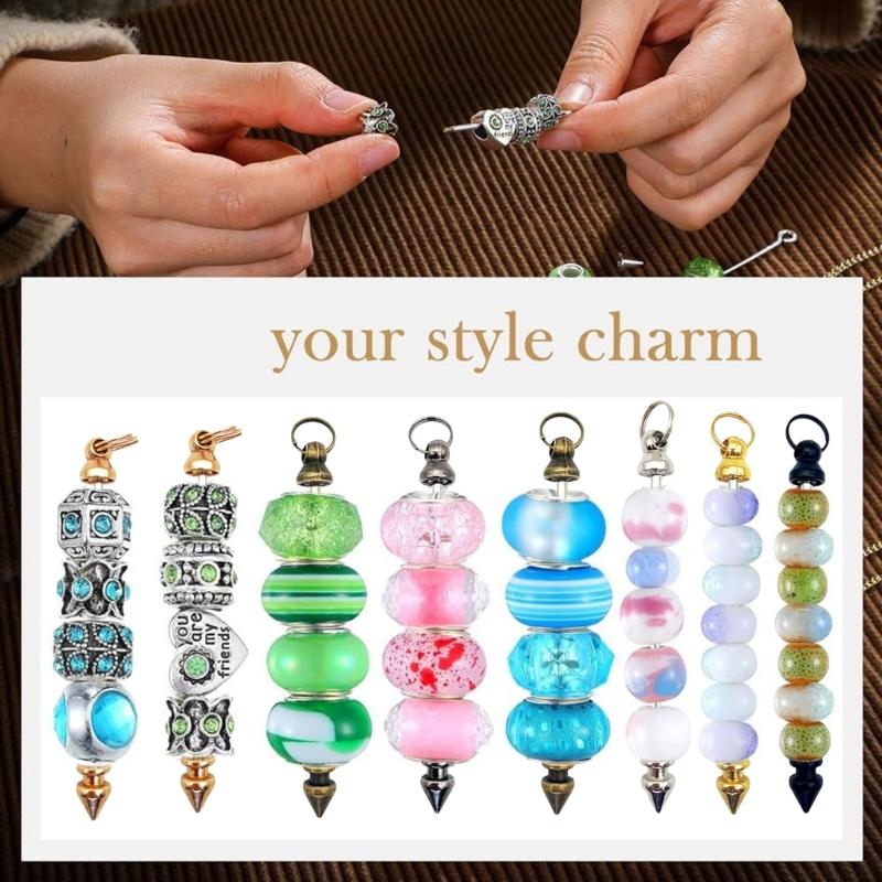 30 Stück Metallstab-Anhänger mit Ösenstiften, auffädelbare Metallstab-Anhänger, vielseitiges Perlenzubehör für Schmuckdesigner