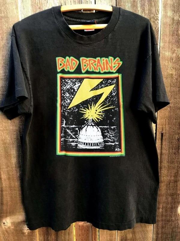 Reprint Bad Brains Capitol Retro Style Black Graphic T Shirt Vtg NH21509 Unisex T-Shirt