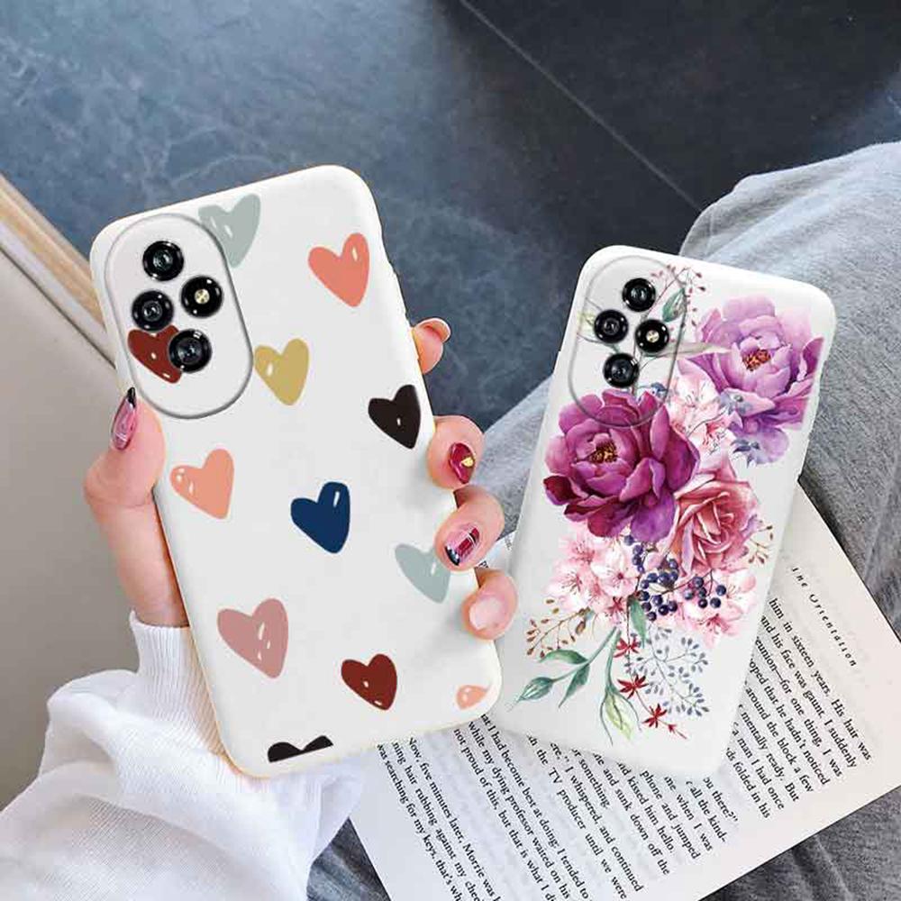 Leopard Plant Rose Pattern Phone Case For Honor 200 Lite Daisy Love Heart Shockproof Soft Cover For Honor 200 Pro Smart Silicone