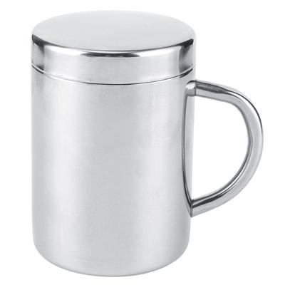 Portable Stainless Steel Double Wall Mug Anti‑scald Coffee Tea Milk Cup with Lid for Home