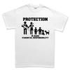 FamilienSchutz Unisex Baumwoll T-Shirt Lässig Sportlich Schwarzer Stil