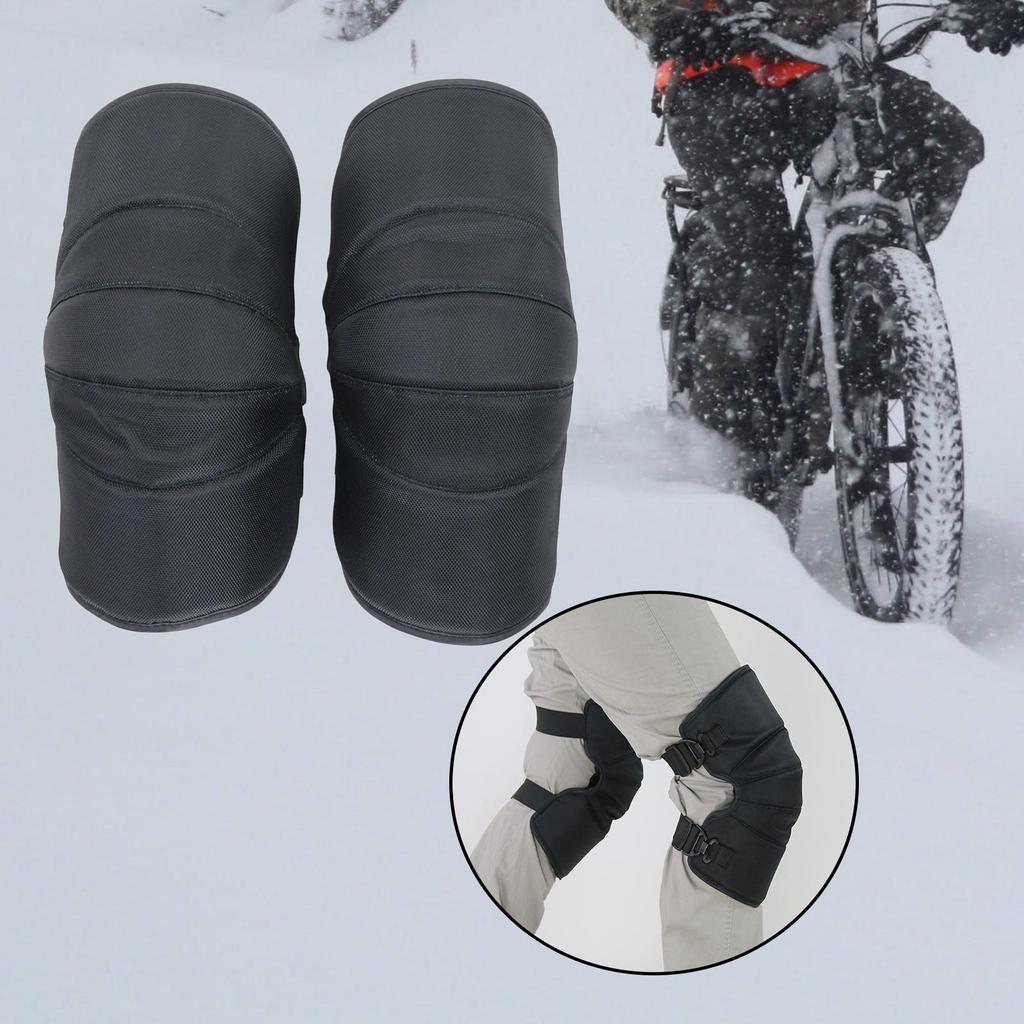 Oxford Cloth Plush Leg Gaiter Windproof Motorcycle Knee Protectors Adjustable Strap for Cold Weather Activities