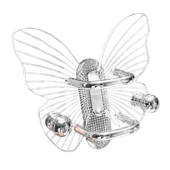 

Прозорий гачок Міцна витривала форма метелика Проста установка Самоклеючий гачок для ключів Стійка для зберігання рушників A