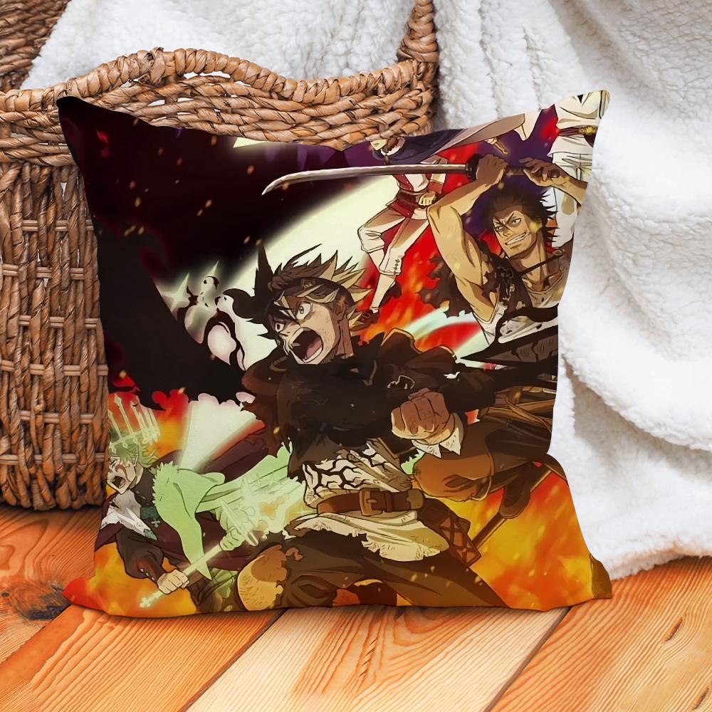 Black Clover S2 Pillow Case Home Decoration Cushion Cover Suitable For Office Sofa Bedroom Car