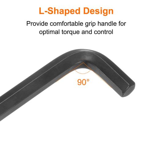 uxcell 19mm L-Shaped Alloy Steel Hex Wrench Set, Long, Repair Tool for Tightening and Removing Screws, Assembly of Furniture, and Bicycle Repair, Blac
