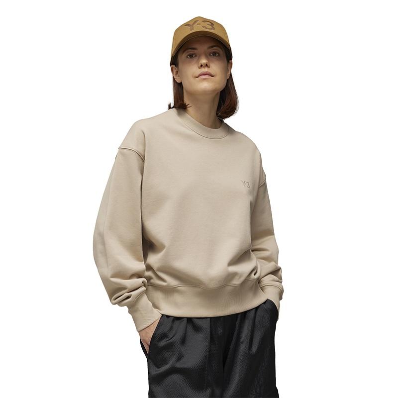 Y-3 Ft Crew Sweat Solid Color Long Sleeve Round Neck Casual Sweatshirt Women sweatshirt Khaki 50-IV5569