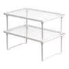 Basic Plastic Kitchen Rack, Stackable, Set of 2, 8.7" D X 12.2" W X 4.7" H, White