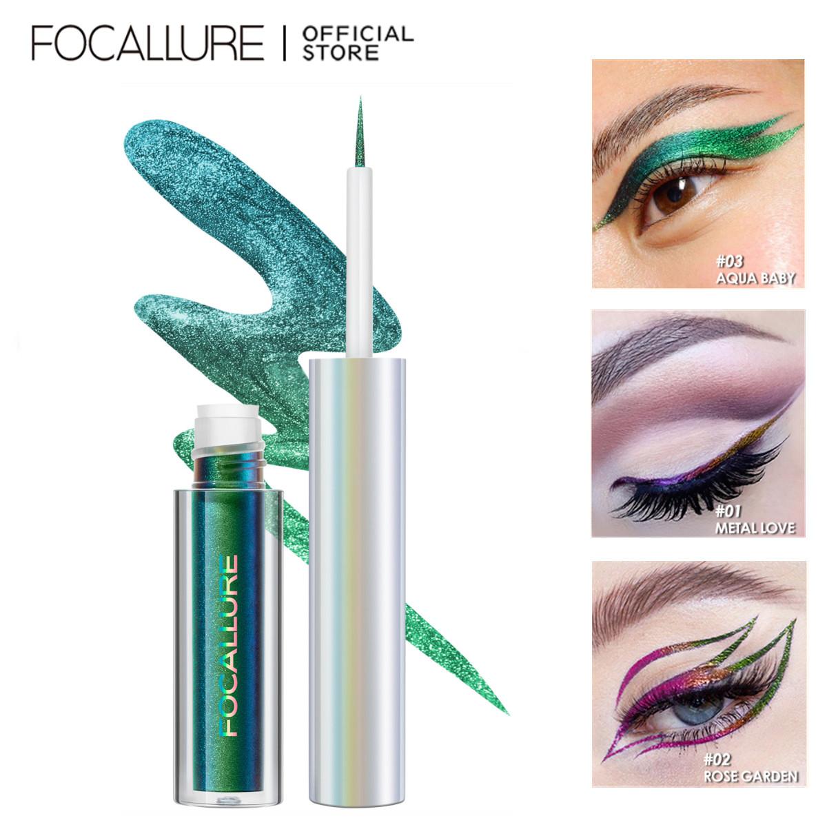 

FOCALLURE 11 цветов жидкая подводка для глаз-хамелеона водостойкая долговечная алмазная блестящая металлическая блестящая жидкая подводка для теней для век косметика для макияжа