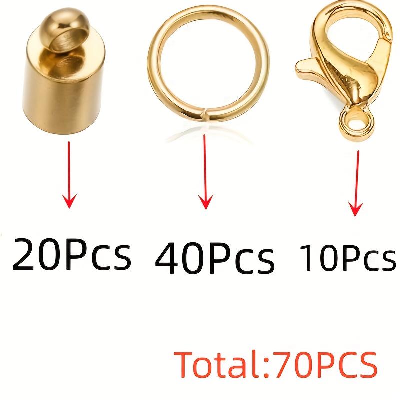 70 Pièces/Lot 3 4 5 6 8 9 10mm Fermoirs Mousquetons Crochets Embouts à Sertir Connecteurs Pour Fournitures d'Apprêts de Fabrication de Bijoux