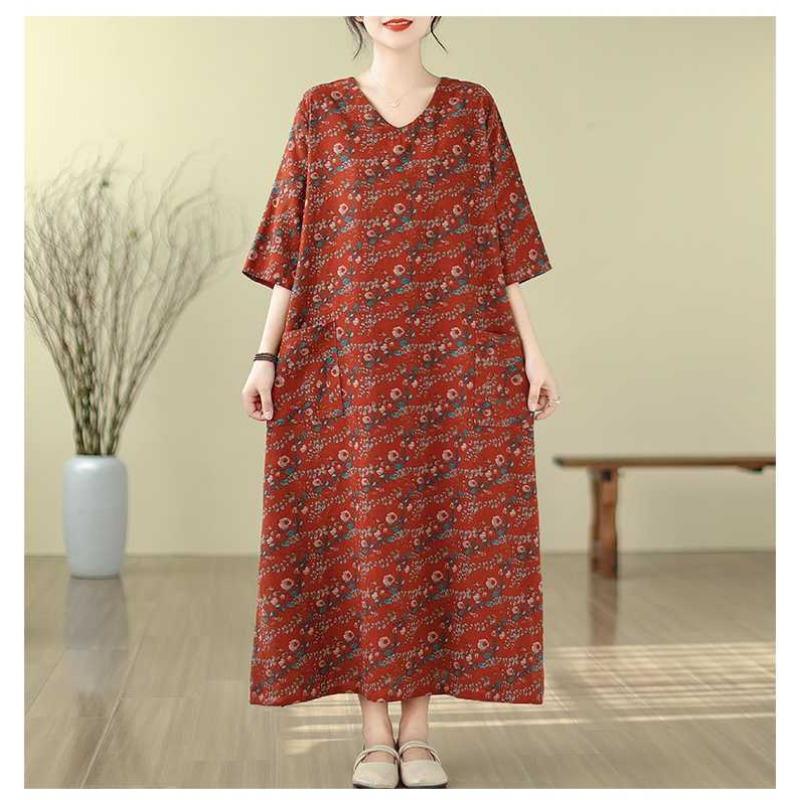 Plus Cover Up Meat Thin V-neck Long Dress
