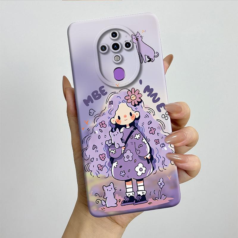 For Tecno Spark 6 KE7 Case Spark6 Silicone TPU Soft Phone Casing Sweet Painted Printed Shockproof Protective Back Cover