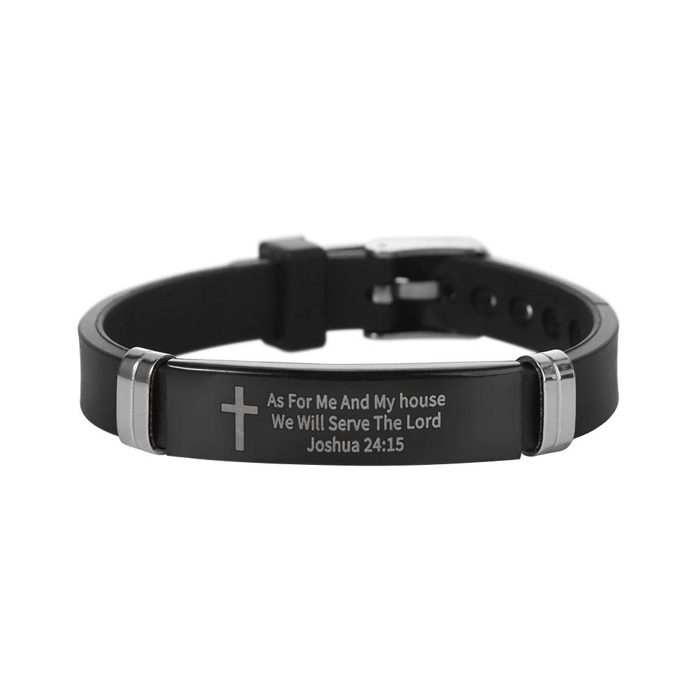 Cross Design Inspirational Quote Bracelets Silicone Material Bible Verse Christian Bracelet ID Wristband