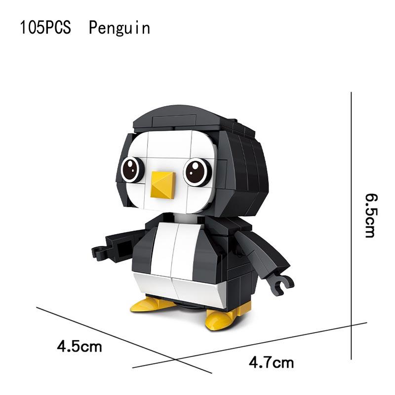 Creative Animal Koala Dog Kookaburra Penguin Flamingo Collie Sea Lions Raccoon Mini Figures Building Bricks Kid Block Toys