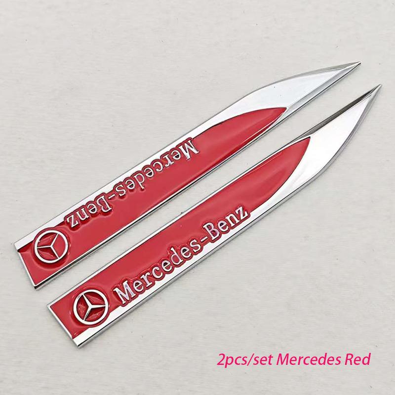 

2pcs 3D Metal Car Fender Side Wing Mercedes AMG Logo Emblem Badge Sticker For Mercedes Benz AMG B C E G Class GLB GLC GLK GLE