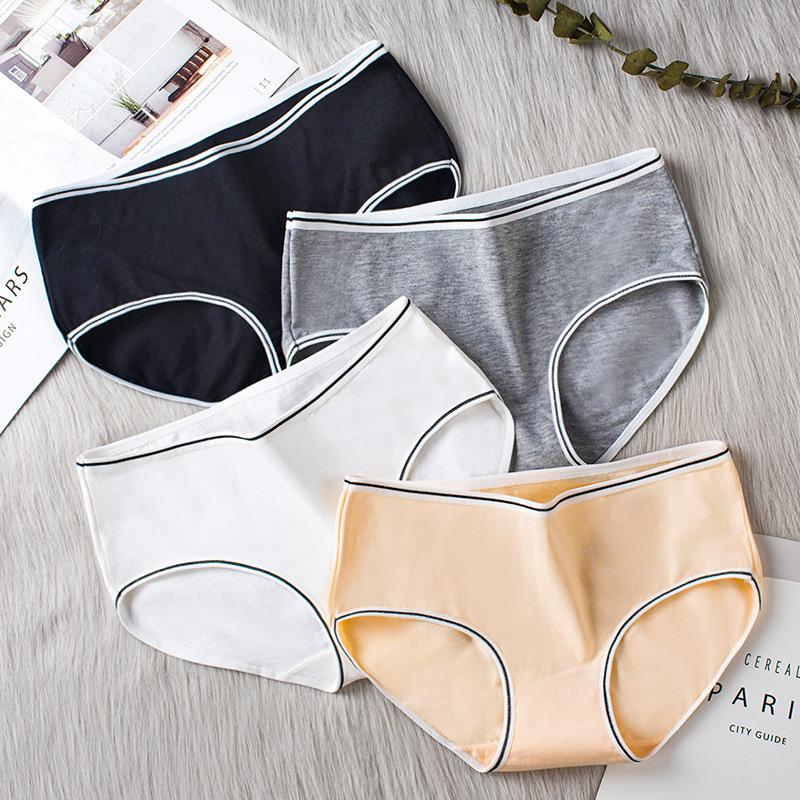 10 Stück/Set Damen Baumwoll-Slips Einfarbig Unterwäsche Mittelhoch Geschnittener Slip Bequem für Mädchen Slips Atmungsaktive Unterhosen Damen Lingerie