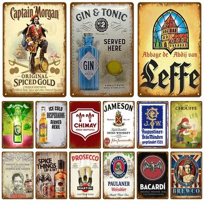 Vintage Retro Bier Blechschild Wandkunst Plakette für Club Pub Bar Café Heimdeko Metallschild Poster Wanddekorationen Vintage Wandmalerei P