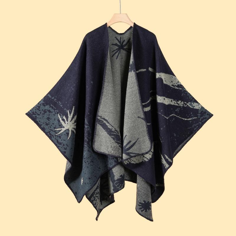 Simple and High-end Shawl Grassland Yunnan Shawl Cape with Cape Imitation Cashmere Scarf