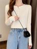 Chic Japanese Style Women's Long-Sleeved Knit Sweater - Elegant, Slim-Fit Base Layer for Spring and Autumn
