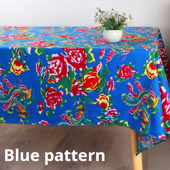 Ethnic Style Print Northeastern Large Flower Cloth Tablecloth Party Bar Teahouse Tablecloth Restaurant Chinese Style Tablecloth