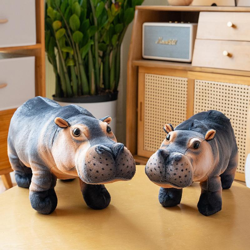 Artificial Plush Hippo Toy Cute Children Zoo Commemorate Holiday Dolls Gift