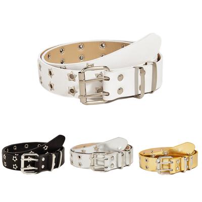 Cowboygürtel für Damen Mode Nietengürtel Breiter Gürtel Gothic-Stil Dornschließe Erwachsenengürtel für Jeanshosen Damen Accessoires