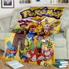 2025 New Cute Pikachu Pokemon Cartoon Gift Soft Plush Blanket,Flannel Throw Blanket for Living Room Bedroom Bed Sofa Cover Kids