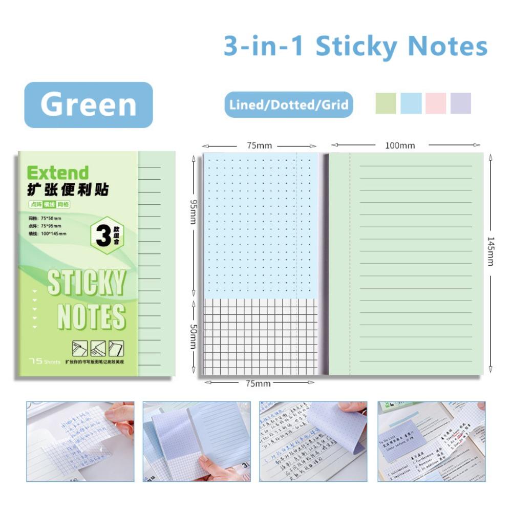 

Lined/Dotted/Grid Sticky Notes Extendable Extendable Sticky Notes Self-Stick Notes Students 4